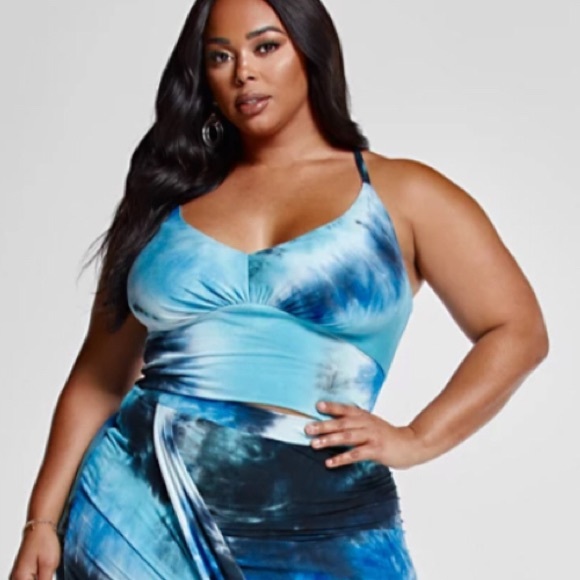 NWT- Tie-Dye Criss Cross Back Top - Picture 3 of 4